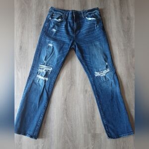 Aeropostale Men's Straight Distressed Denim Jeans